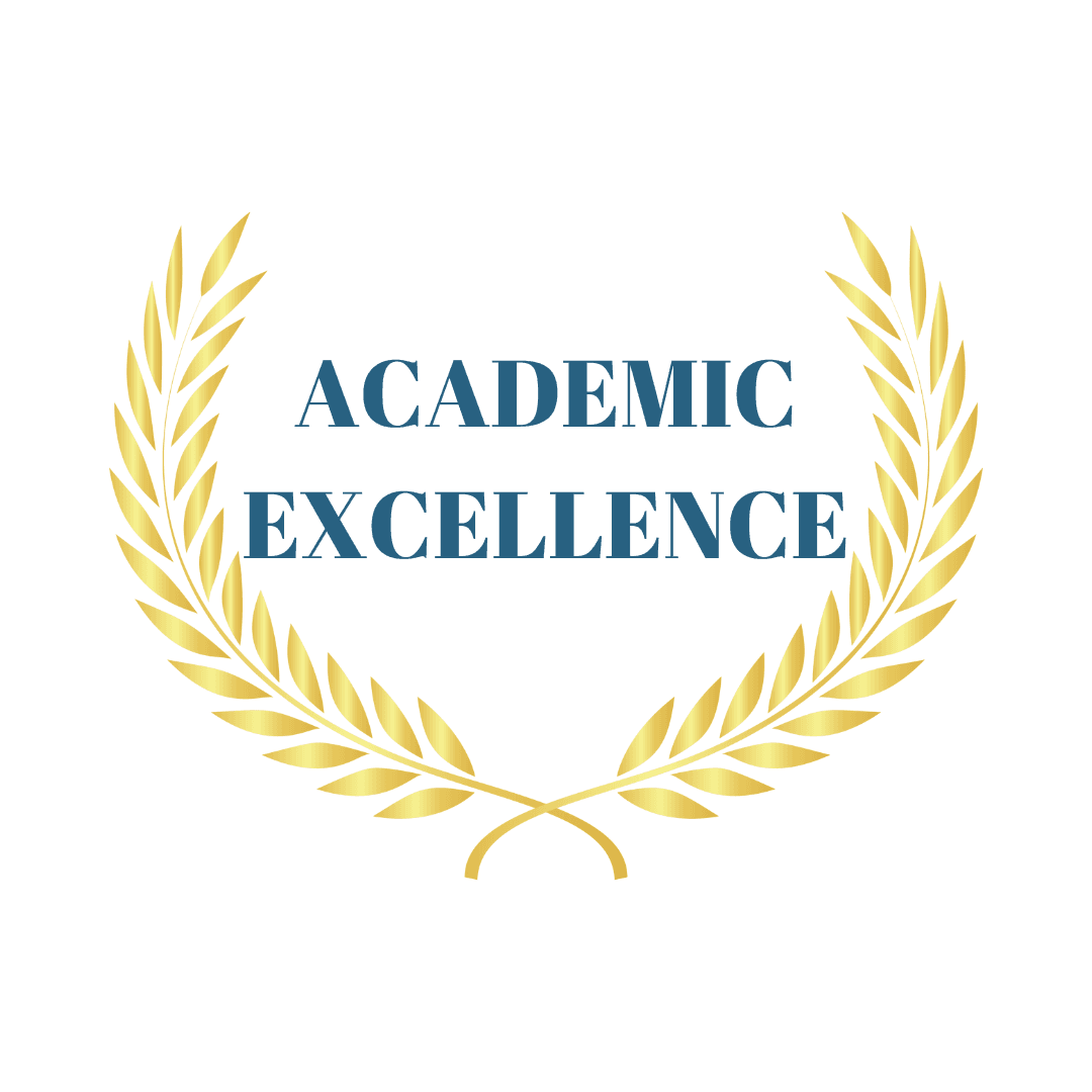 Laurel wreath encircling the text 'Academic Excellence' on a white background.